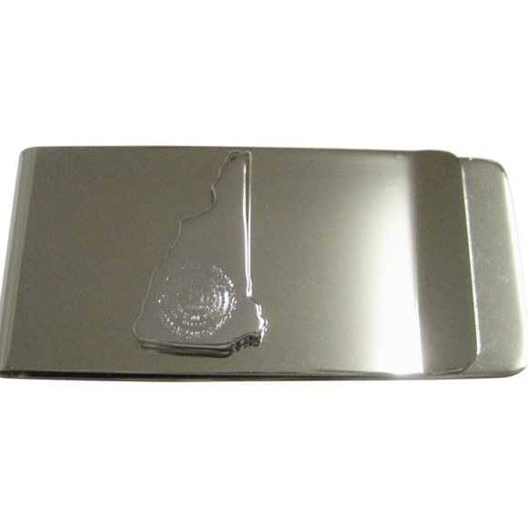 New hampshire gold map hi-res stock photography and images  New Hampshire State Map Shape and Flag Money Clip